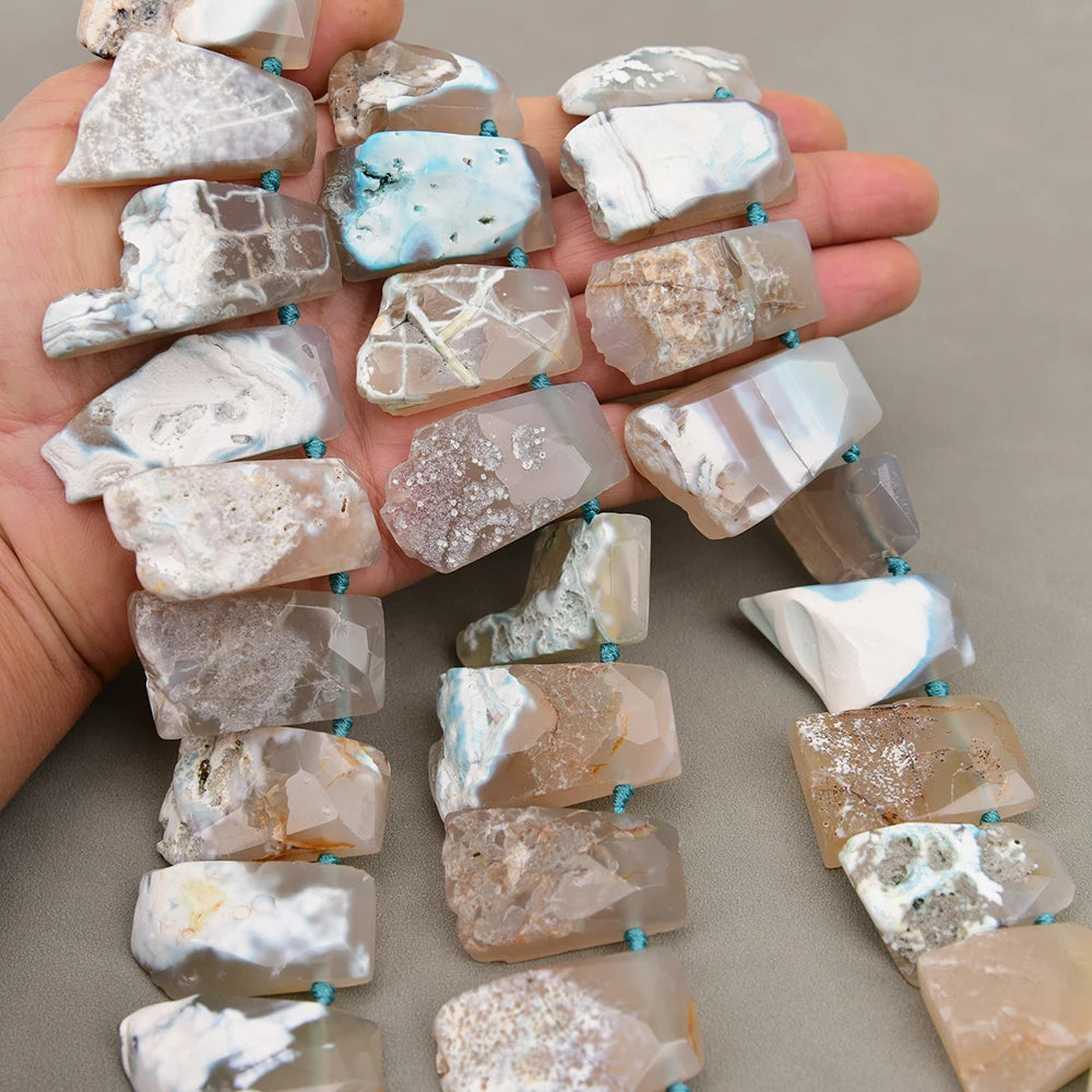 Blue Agate Slab Beads-ToShay.org