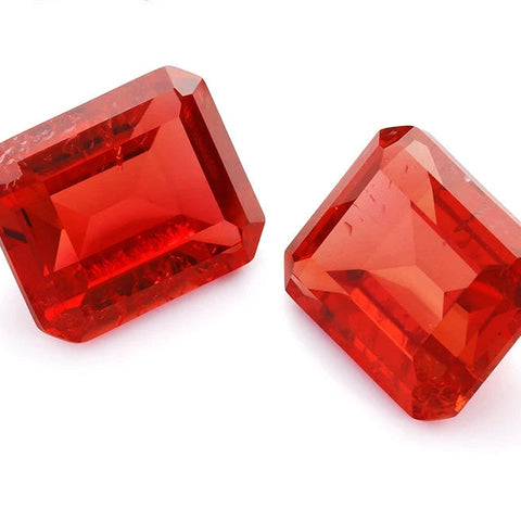 Red Orange Faceted Gem Stone-ToShay.org