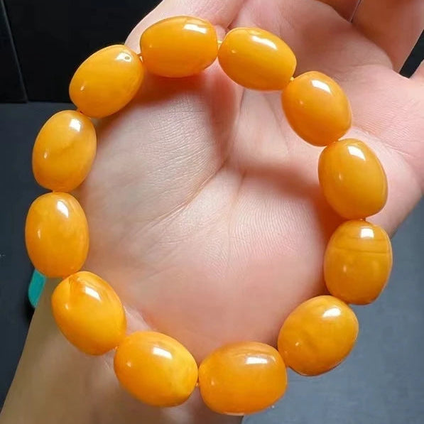 Yellow Amber Bead Bracelet-ToShay.org