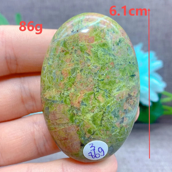 Green Unakite Palm Stone-ToShay.org