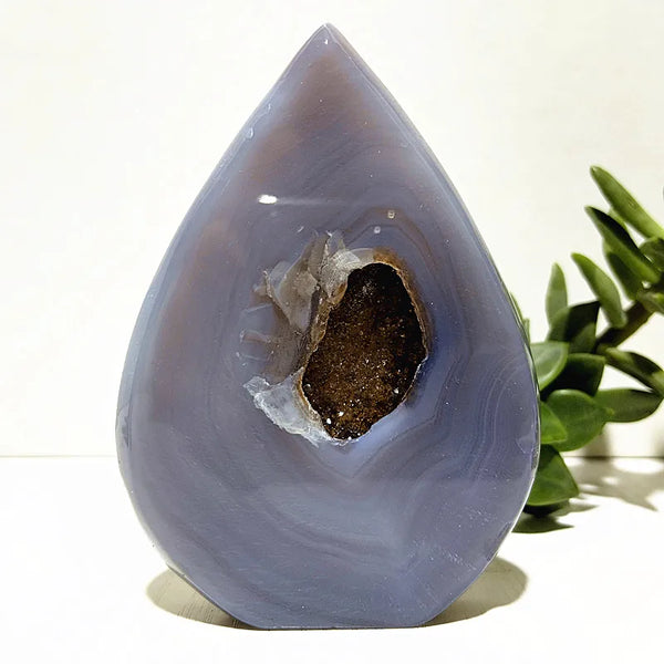 Blue Agate Geode Point-ToShay.org