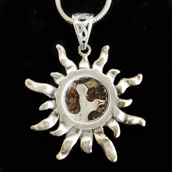 Olive Meteorite Silver Pendant-ToShay.org