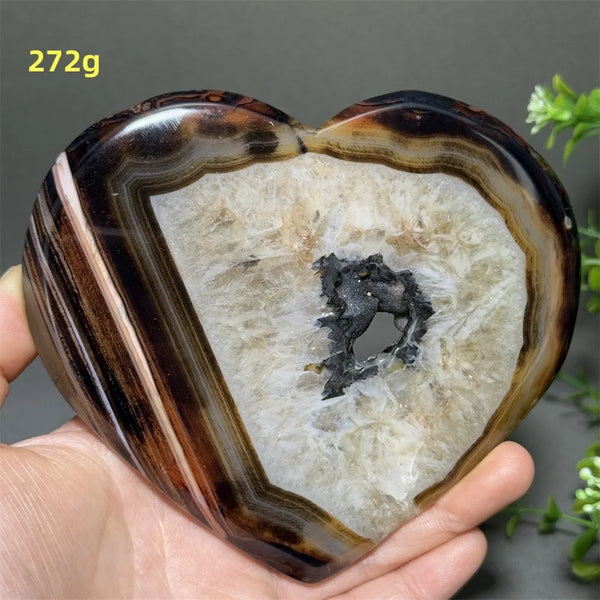 Black Red Striped Agate Hearts-ToShay.org
