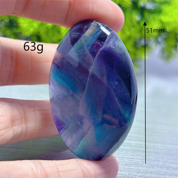 Rainbow Fluorite Palm Stone-ToShay.org