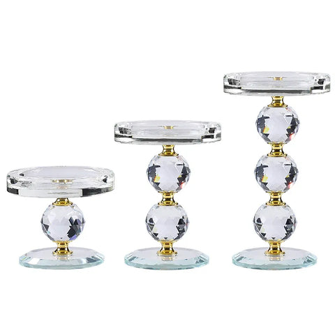 Clear Crystal Candle Stands-ToShay.org