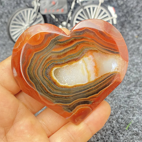 Red Agate Geode Heart-ToShay.org