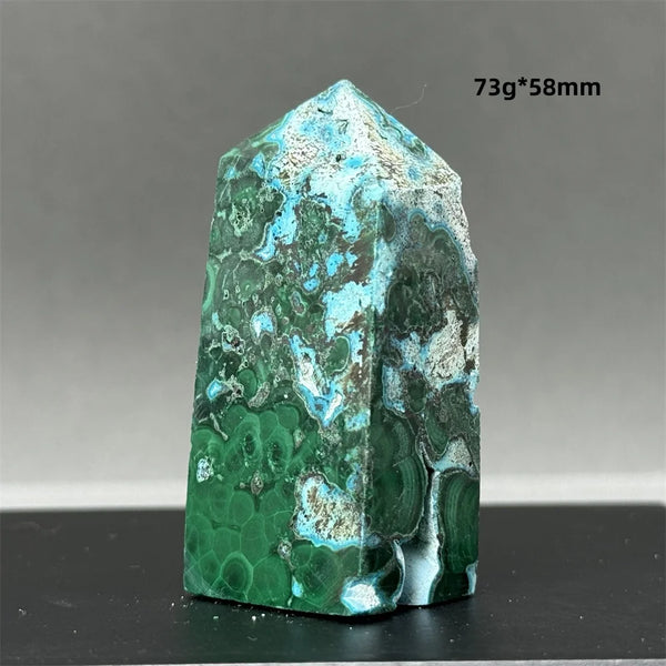 Blue Chrysocolla Malachite Point-ToShay.org