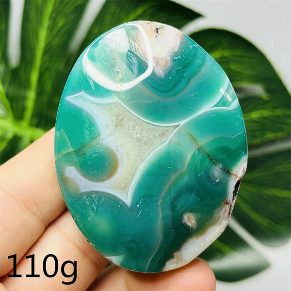 Green Flower Agate Palm Stone-ToShay.org