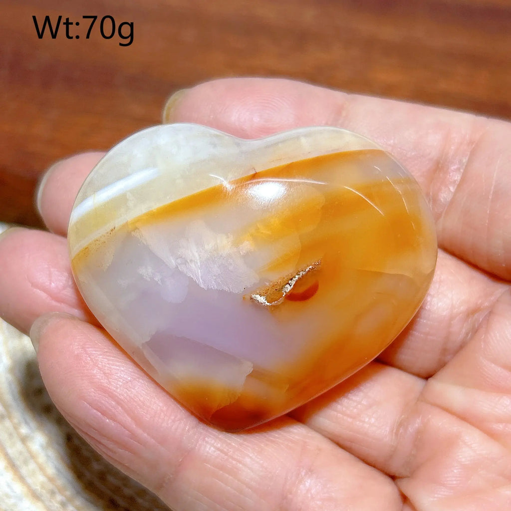 Orange Carnelian Druzy Heart-ToShay.org