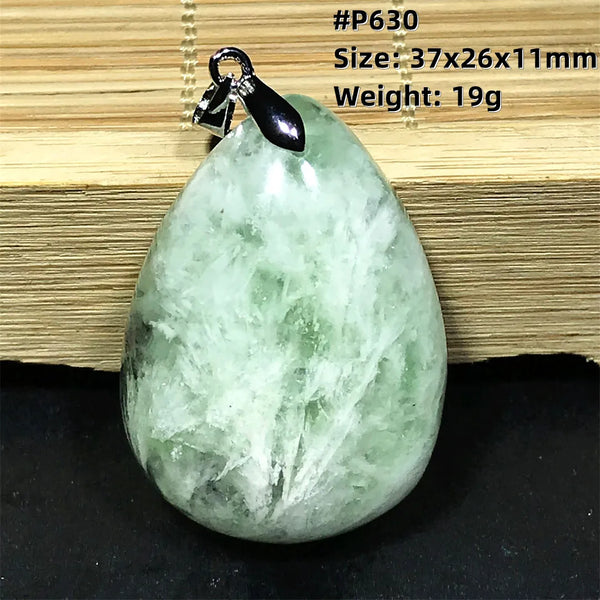 Green Feather Fluorite Pendant-ToShay.org