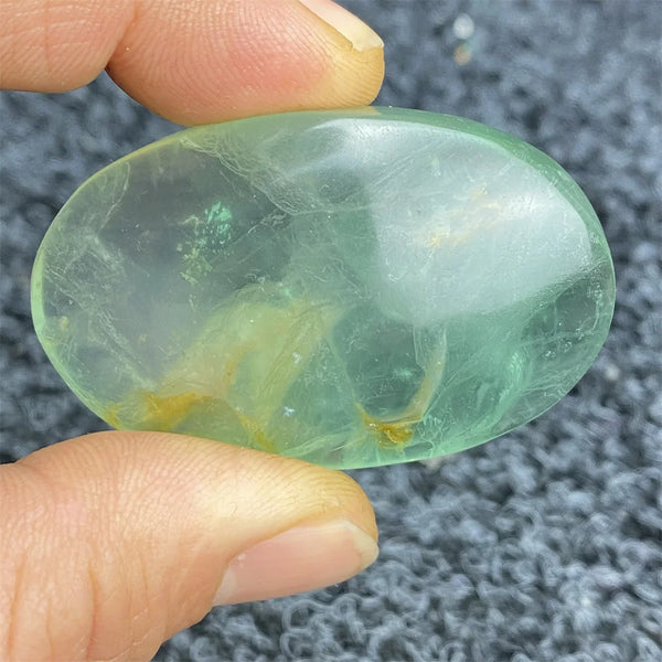 Green Fluorite Palm Stone-ToShay.org