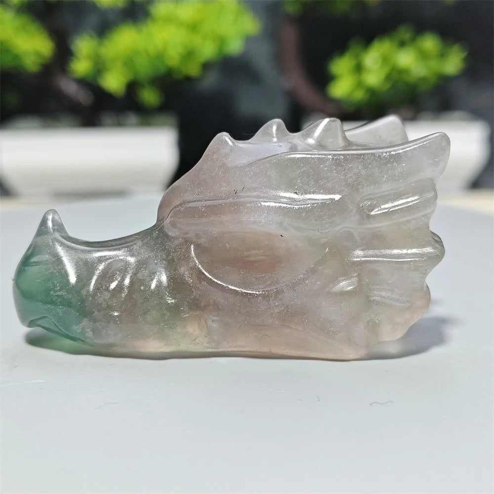 Rainbow Fluorite Dragon Skull-ToShay.org