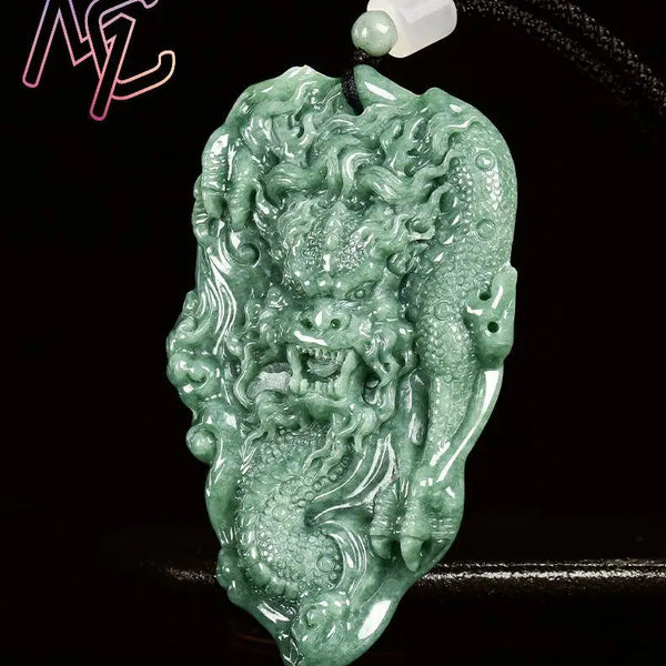Green Jadeite Dragon Pendant-ToShay.org