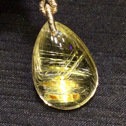 Gold Rutilated Quartz Pendant-ToShay.org