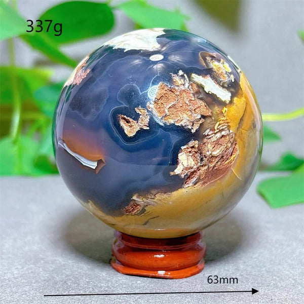 Green Fluorescent Volcanic Agate Ball-ToShay.org