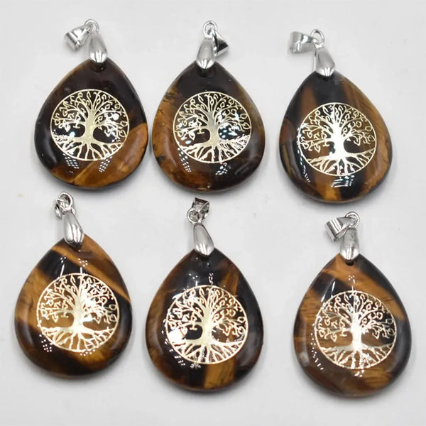 Mixed Crystal Tree Pendant-ToShay.org