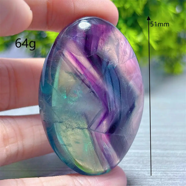 Rainbow Fluorite Palm Stone-ToShay.org