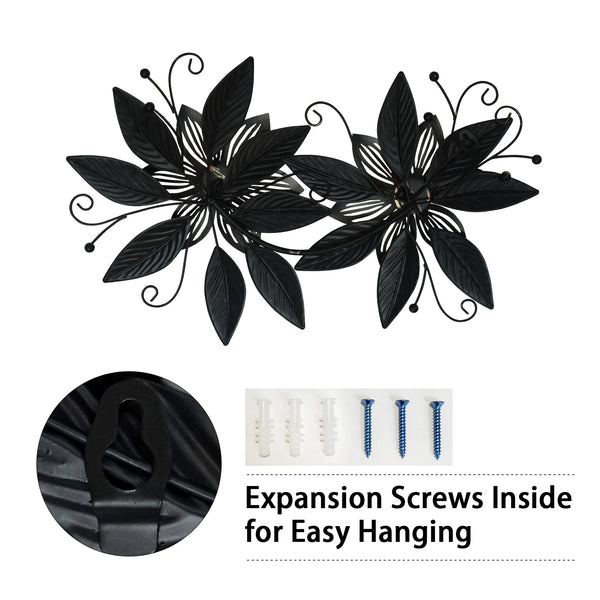Black Gold Iron Flowers Wall Art-ToShay.org