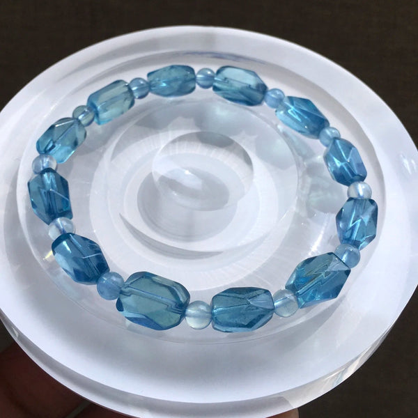 Blue Aquamarine Quartz Bracelet-ToShay.org