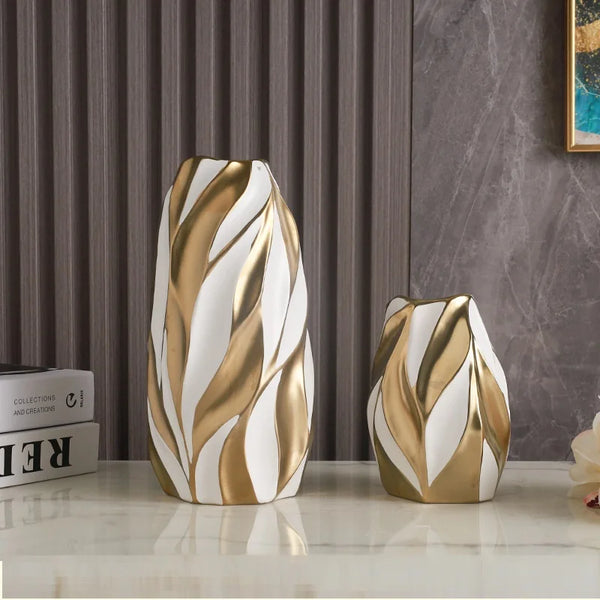 Gold Painted Ceramic Vases-ToShay.org