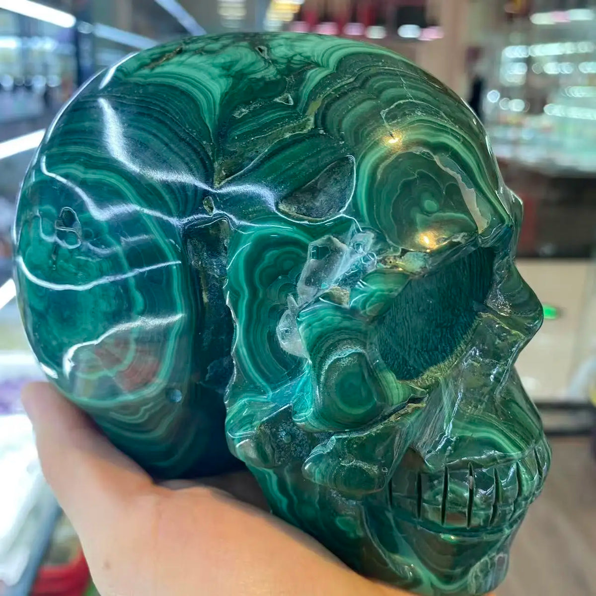 Green Malachite Skull-ToShay.org