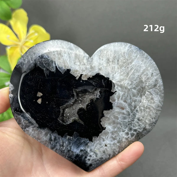Black Agate Crystal Heart-ToShay.org