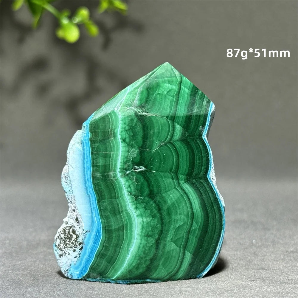 Blue Chrysocolla Malachite Point-ToShay.org