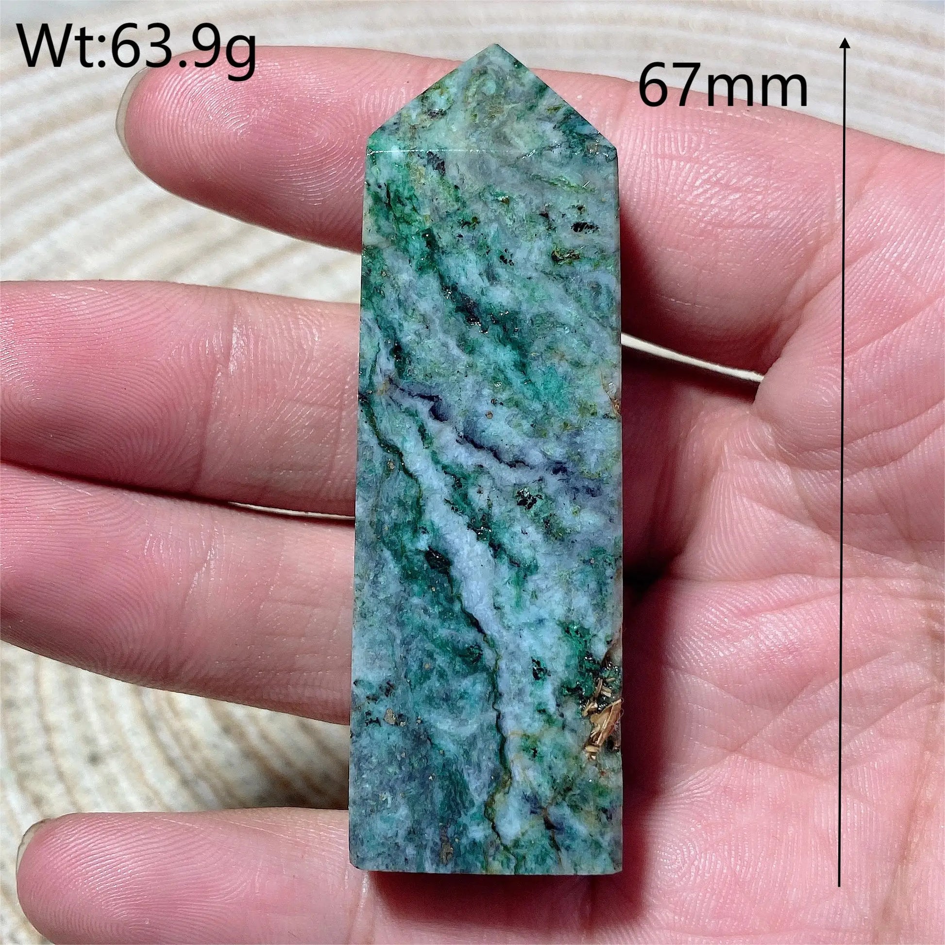 Blue Dioptase Pyrite Tower-ToShay.org