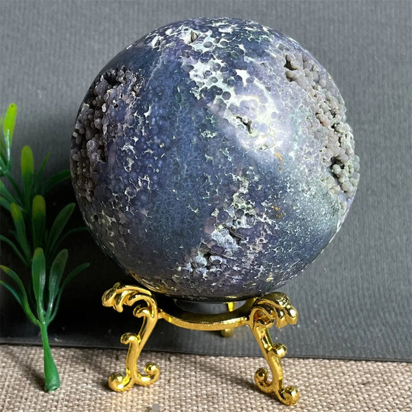 Purple Grape Agate Druzy Ball-ToShay.org