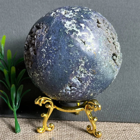 Purple Grape Agate Druzy Ball-ToShay.org
