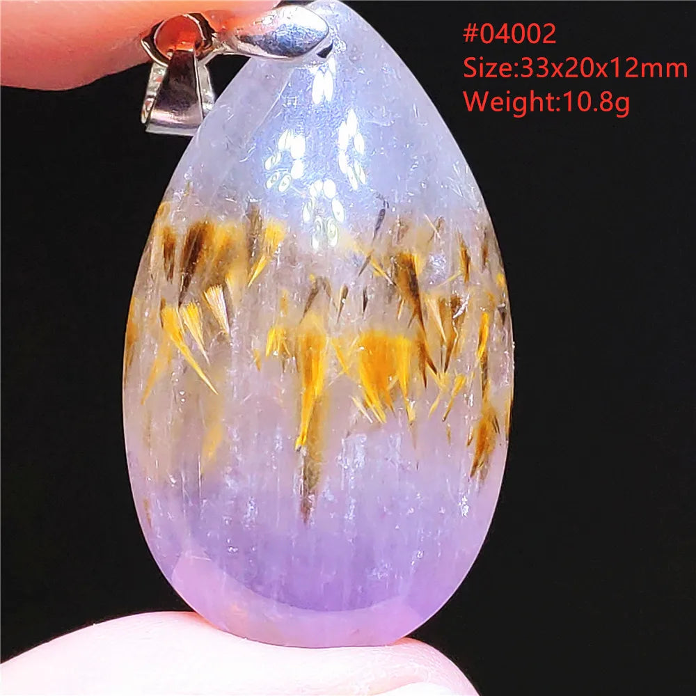 Purple Rutilated Auralite Pendant-ToShay.org
