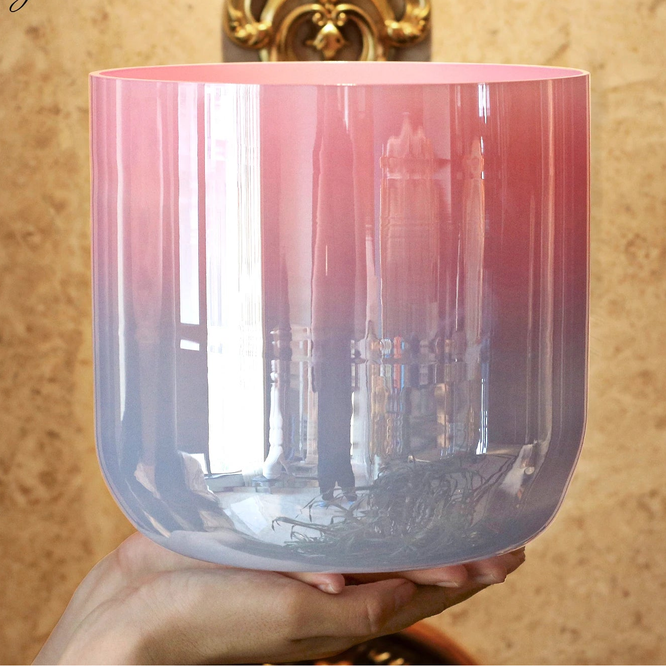 Crystal Soul High Quality Thickened Pink Blue Gradient Alchemy Crystal Bowl Singing-ToShay.org