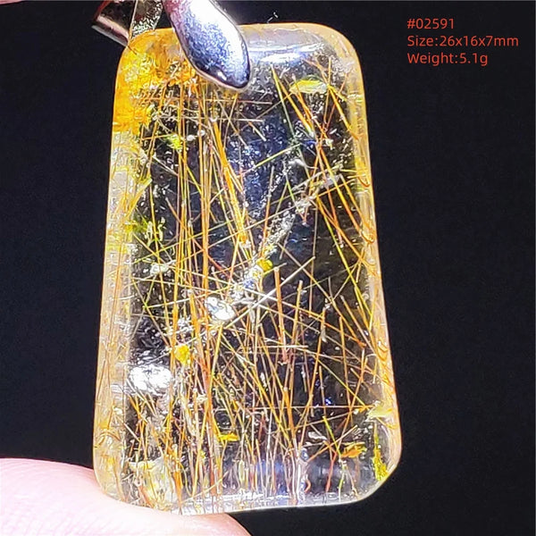 Gold Rutilated Quartz Pendant-ToShay.org