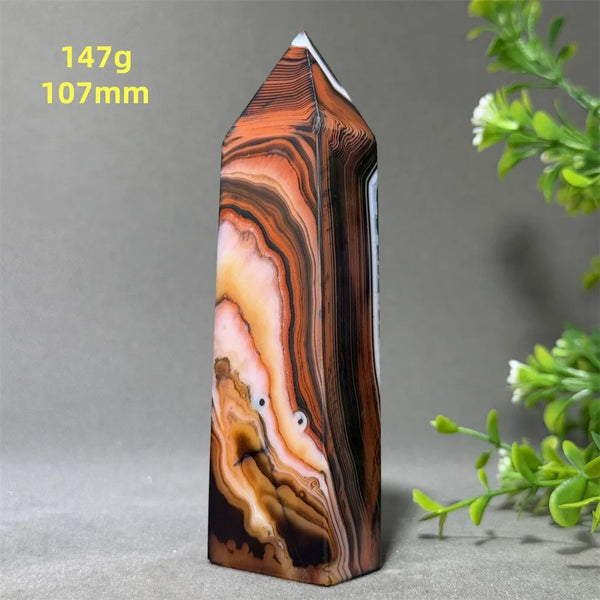 Black Red Striped Agate Obelisk-ToShay.org