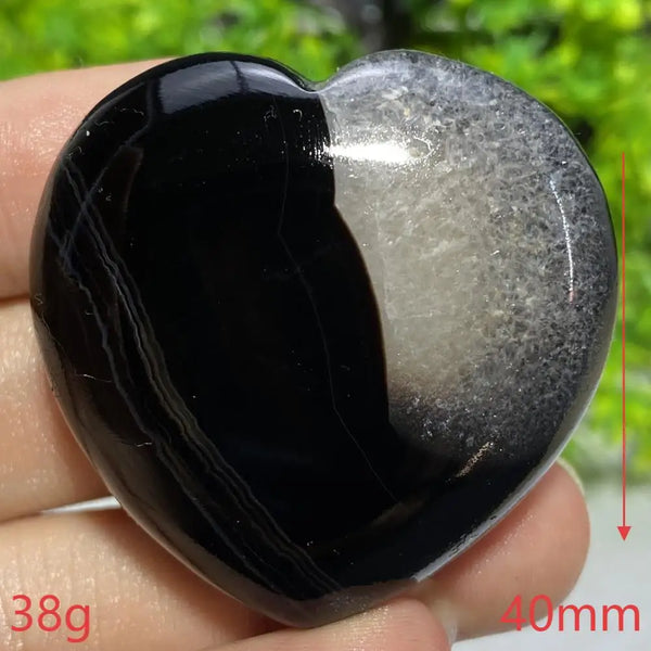 Black Agate Geode Heart-ToShay.org