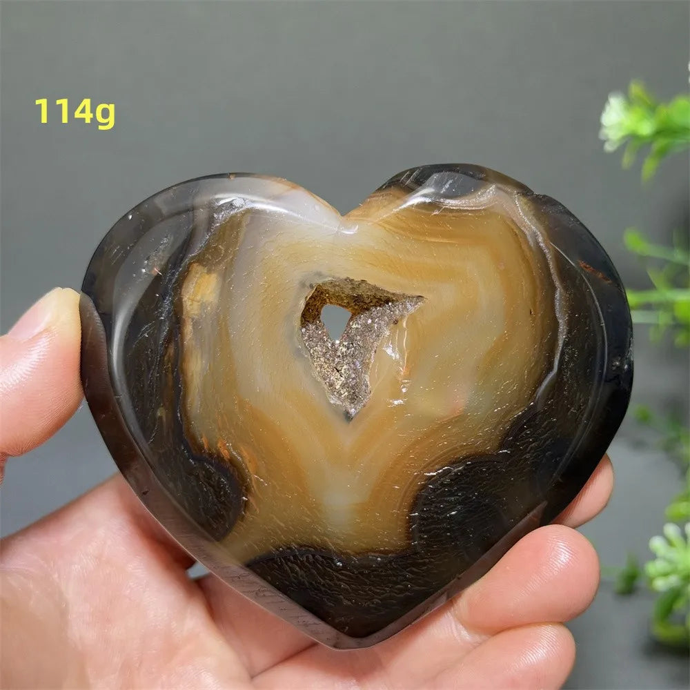 Black Red Striped Agate Hearts-ToShay.org