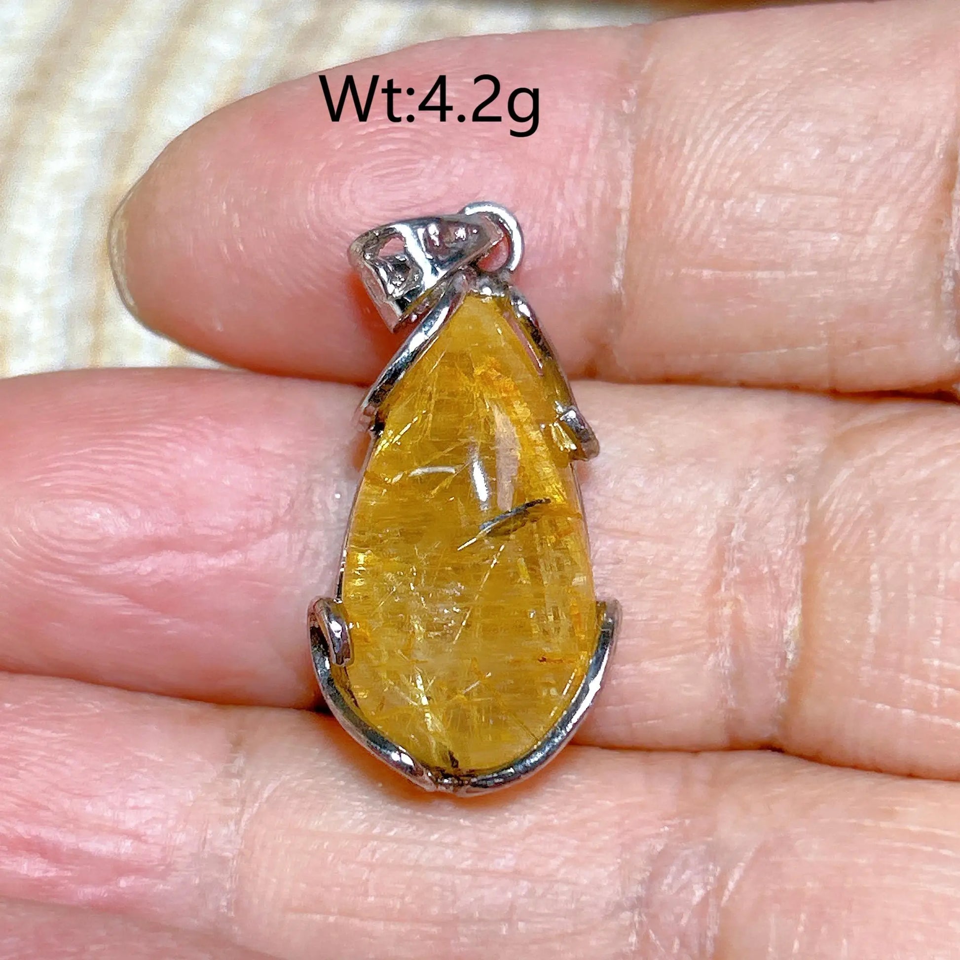 Gold Rutilated Pendant-ToShay.org