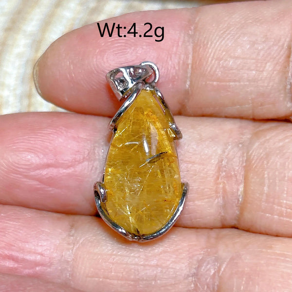 Gold Rutilated Pendant-ToShay.org
