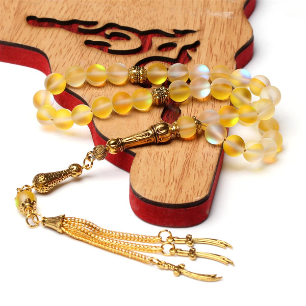 Yellow Frosted Prayer Beads-ToShay.org