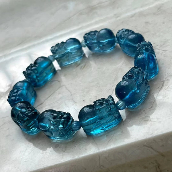 Blue Aquamarine Pi Xiu Bracelet-ToShay.org