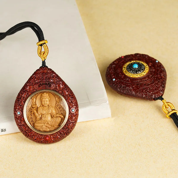 Red Mahogany Amitabha Pendant-ToShay.org