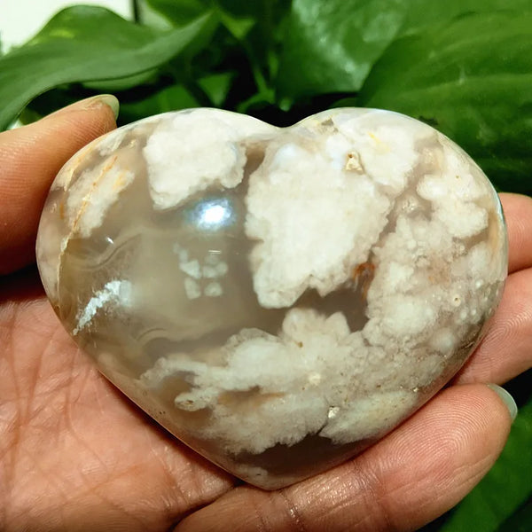 Pink Cherry Blossom Agate Heart-ToShay.org