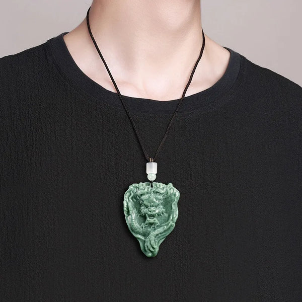 Green Jade Dragon Pendant-ToShay.org