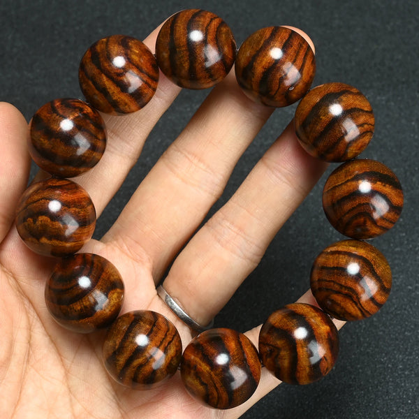 Wood Tiger Bead Bracelet-ToShay.org