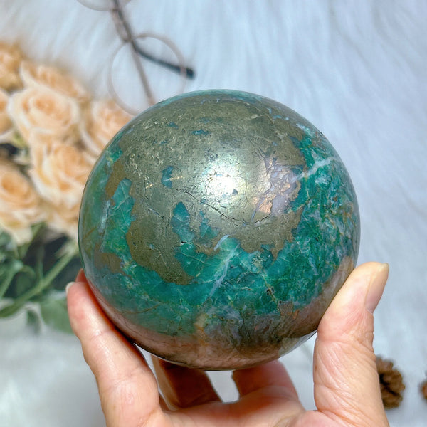 Blue Dioptase Pyrite Balls-ToShay.org