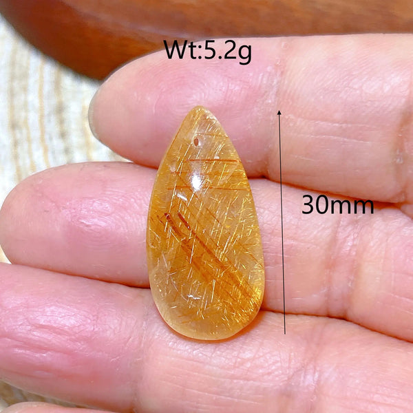 Gold Rutilated Crystal Pendant-ToShay.org