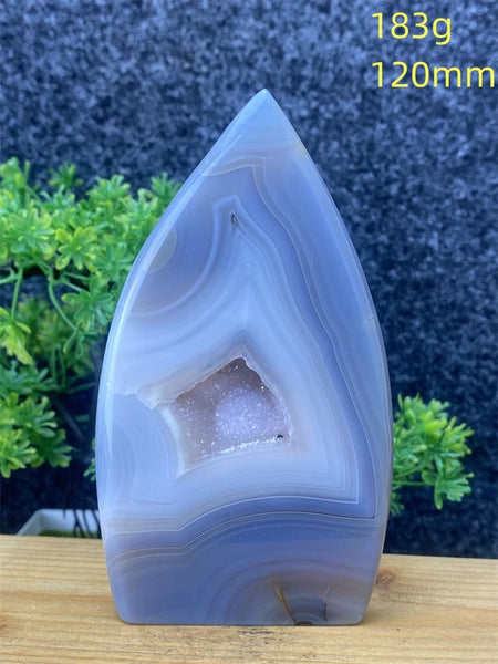 Blue Agate Geode Flame-ToShay.org