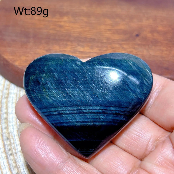 Blue Flash Tiger Eye Heart-ToShay.org