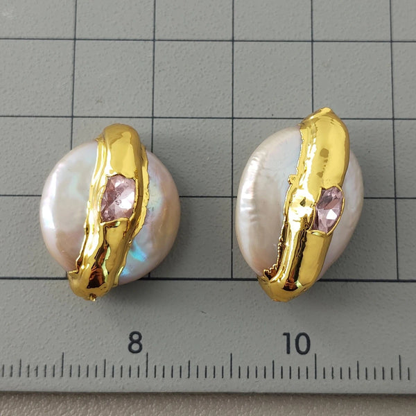White Pearl Bezel Beads-ToShay.org