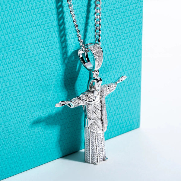 Silver Cross Pendant Necklace-ToShay.org